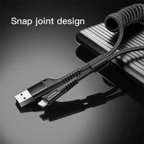 Baseus Fish Eye spring USB-A / Lightning 2A cable 1m - black-6953156277397 10 kép