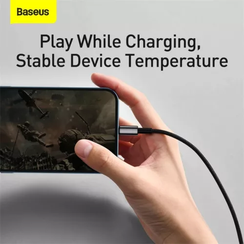 Baseus Tungsten USB - Lightning kábel 2.4A 1m fekete (CALWJ-01)-6953156204959 6 kép