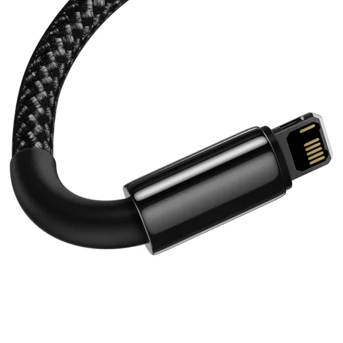 Baseus Tungsten USB - Lightning kábel 2.4A 2m fekete (CALWJ-A01)-6953156204966 4 kép