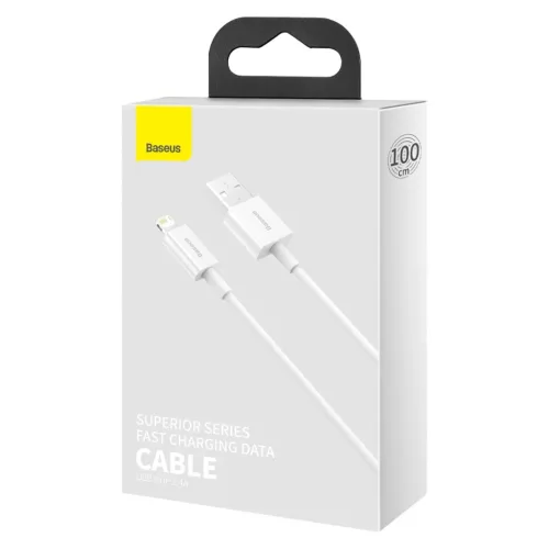 Baseus Superior USB - Lightning kábel 2,4A 1 m fehér-6953156205413 6 kép