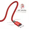 Baseus Yiven Nylon harisnyázott USB/ Lightning kábel 2A 1.8m piros (-6953156249080 5 kép