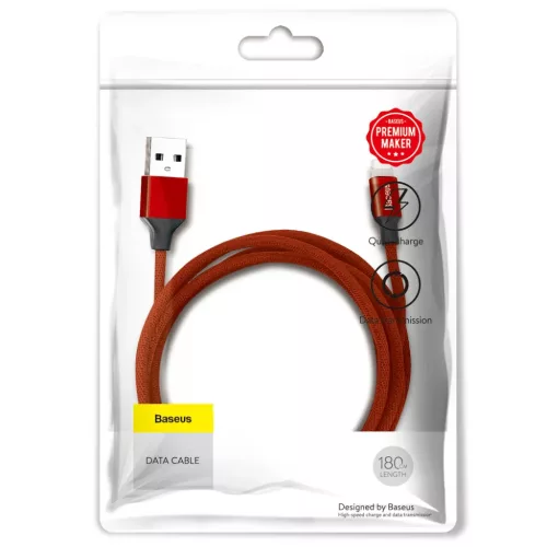 Baseus Yiven Nylon harisnyázott USB/ Lightning kábel 2A 1.8m piros (-6953156249080 10 kép