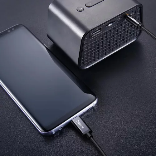 Baseus Yiven USB-C - 3.5 mm-es mini jack audio kábel, 1.2 m (fekete)-6953156262553 6 kép