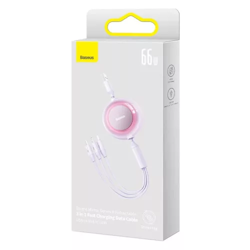 Baseus Bright Mirror 2 visszahúzható 3 az 1-ben kábel USB Type A - -6932172609115 5 kép