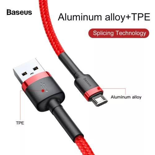 Baseus Cafule 2.4A Micro USB kábel 1m (piros)-6953156280328 8 kép