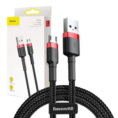 Baseus Cafule USB-Micro-USB kábel, 2A, 3 m (fekete és piros)-6953156296381 1 kép
