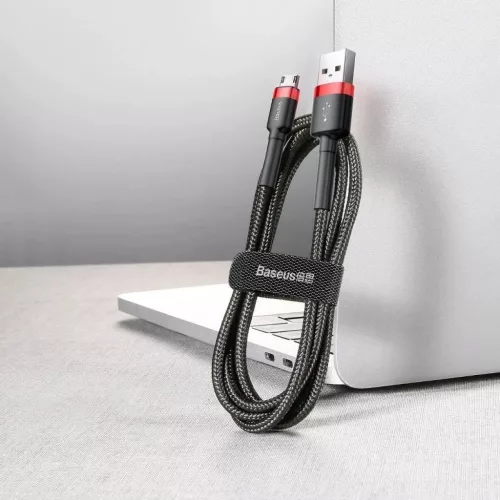 Baseus Cafule USB-Micro-USB kábel, 2A, 3 m (fekete és piros)-6953156296381 6 kép