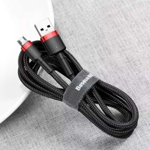 Baseus Cafule USB-Micro-USB kábel, 2A, 3 m (fekete és piros)-6953156296381 10 kép