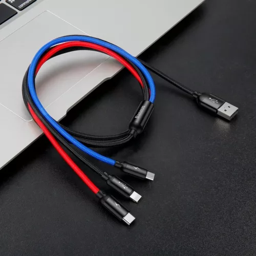 Baseus 3 Primary Colors micro USB/ Lightning/ USB Type-C kábel 1,2m 3-6953156273948 8 kép