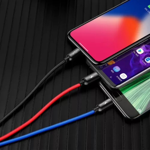 Baseus 3 Primary Colors micro USB/ Lightning/ USB Type-C kábel 1,2m 3-6953156273948 10 kép