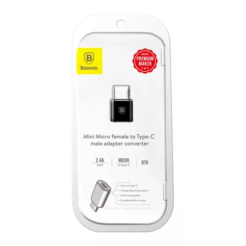 Baseus Micro USB - Type-C (USB-C) átalakító fekete (CAMOTG-01) OTG-6953156263529 4 kép