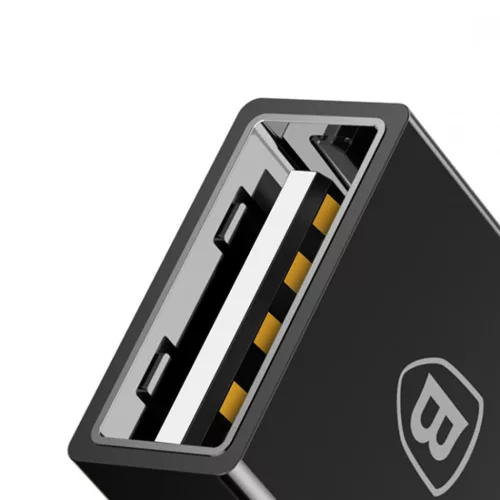 Baseus Adapter USB Type C csatlakozó - USB-A aljzat 2,4A fekete (CATJ-6953156270336 3 kép
