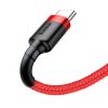 Baseus Cafule Nylon harisnyázott USB/USB-C kábel QC3.0 3A 0,5 m piro-6953156278165 2 kép