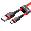 Baseus Cafule Nylon harisnyázott USB/USB-C kábel QC3.0 3A 0,5 m piro-6953156278165 3 kép