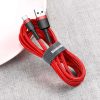 Baseus Cafule Nylon harisnyázott USB/USB-C kábel QC3.0 3A 0,5 m piro-6953156278165 4 kép