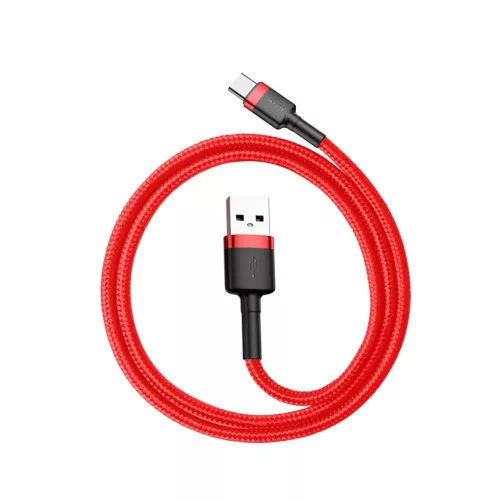 Baseus Cafule Nylon harisnyázott USB/USB-C kábel QC3.0 3A 0,5 m piro-6953156278165 7 kép