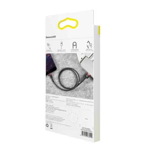 Baseus Cafule Nylon harisnyázott USB/Lightning kábel QC3.0 2.4A 0.5m-6953156274945 8 kép