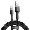 Baseus Cafule Nylon harisnyázott USB/USB-C kábel QC3.0 3A 0,5 m feke-6953156278189 1 kép