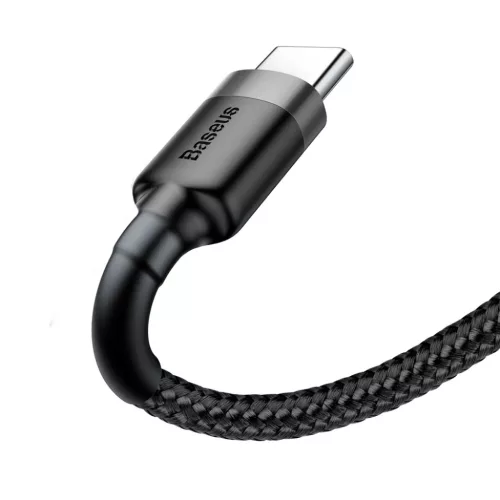 Baseus Cafule Nylon harisnyázott USB/USB-C kábel QC3.0 3A 0,5 m feke-6953156278189 7 kép