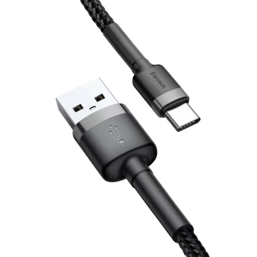 Baseus Cafule Nylon harisnyázott USB/USB-C kábel QC3.0 3A 0,5 m feke-6953156278189 8 kép
