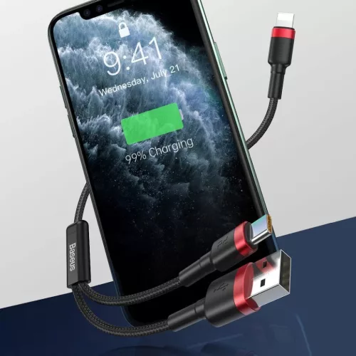 Baseus Cafule Nylon harisnyázott USB/USB-Type C/ Lightning kábel 18W-6953156220713 7 kép