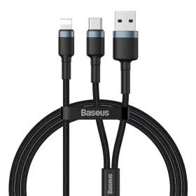 USB/USB-Type C/ Lightning kábel 18W 2,4A 480 Mbps 1,2m szürke Baseus-6953156220706 1 kép