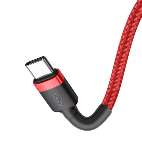USB-C - USB-C kábel PD2.0 60W 20V 3A QC3.0 1m piros Baseus Cafule Nyl-6953156285194 2 kép