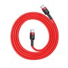 USB-C - USB-C kábel PD2.0 60W 20V 3A QC3.0 1m piros Baseus Cafule Nyl-6953156285194 4 kép