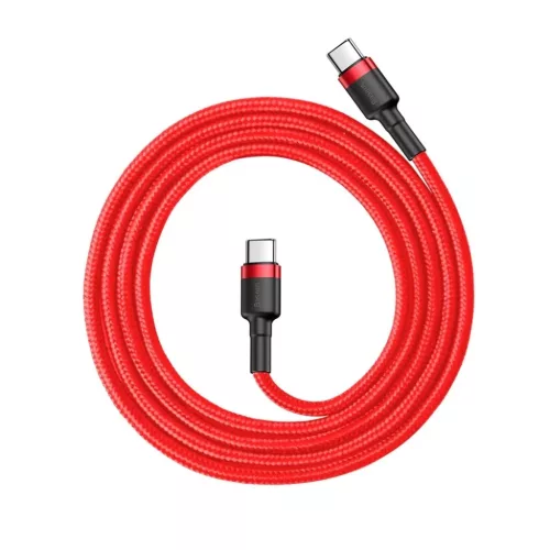 USB-C - USB-C kábel PD2.0 60W 20V 3A QC3.0 1m piros Baseus Cafule Nyl-6953156285194 4 kép