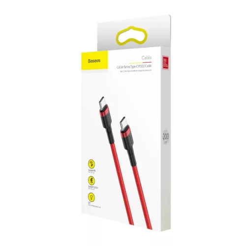 Baseus Cafule Nylon harisnyázott USB-Type C/USB-Type C kábel PD2.0 6-6953156285224 8 kép