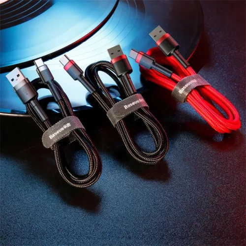 Baseus Cafule Nylon harisnyázott USB/USB-Type C kábel QC3.0 2A 3m pi-6953156296336 4 kép