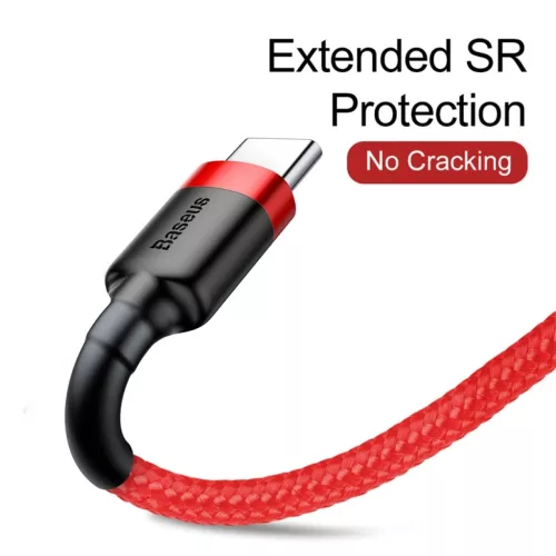 Baseus Cafule Nylon harisnyázott USB/USB-Type C kábel QC3.0 2A 3m pi-6953156296336 5 kép