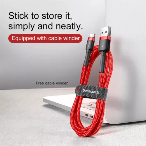 Baseus Cafule Nylon harisnyázott USB/USB-Type C kábel QC3.0 2A 3m pi-6953156296336 8 kép