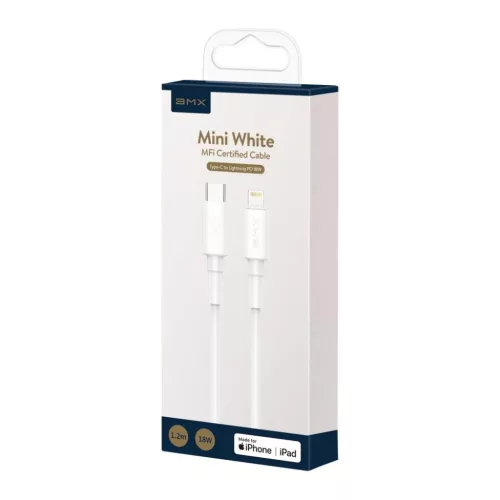 Baseus BMX MFI mini kábel USB Type-C PD 18W / Lightning 1.2m fehér-6928548565192 7 kép