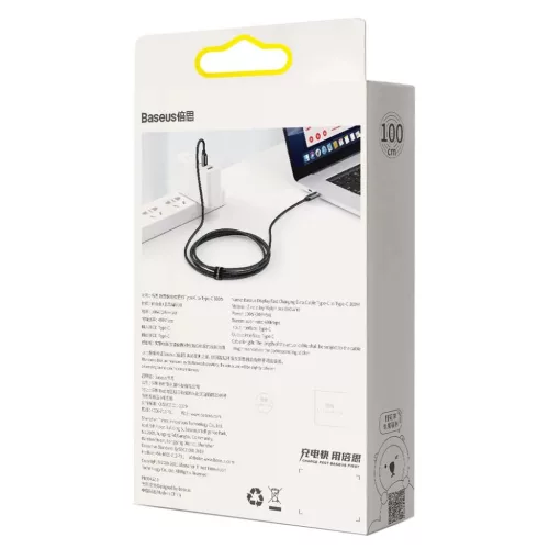 Baseus Type C-Type C adatkábel  PD 100W 1 m fekete-6953156206571 8 kép