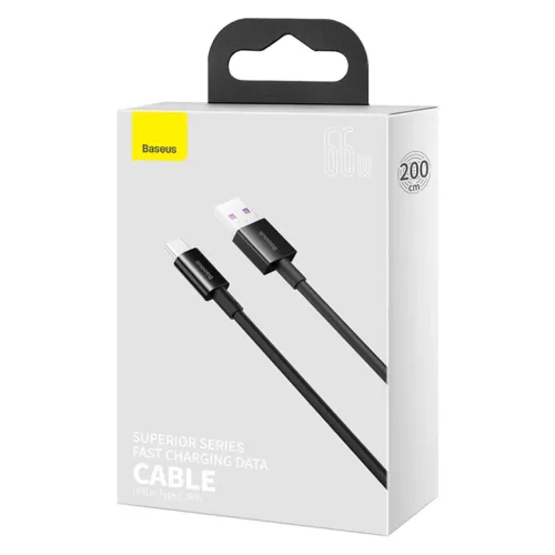 Baseus Superior Series USB-USB-C kábel, 66 W, 2 m (fekete)-6953156205512 3 kép
