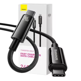 Baseus Tungsten Gold USB-C - USB-C gyors töltő adatkábel, 240W, 2m -6932172628833 1 kép