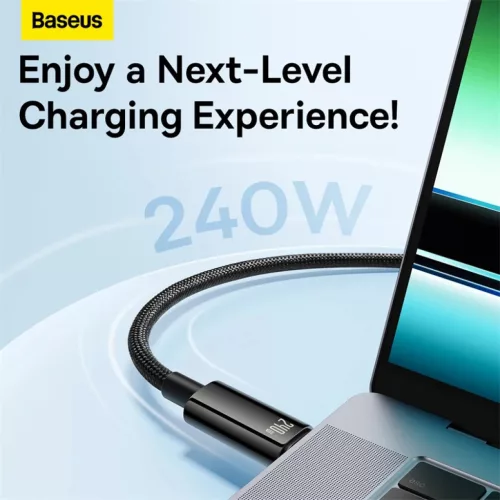 Baseus Tungsten Gold USB-C - USB-C kábel 240W 3m (fekete)-6932172628840 9 kép