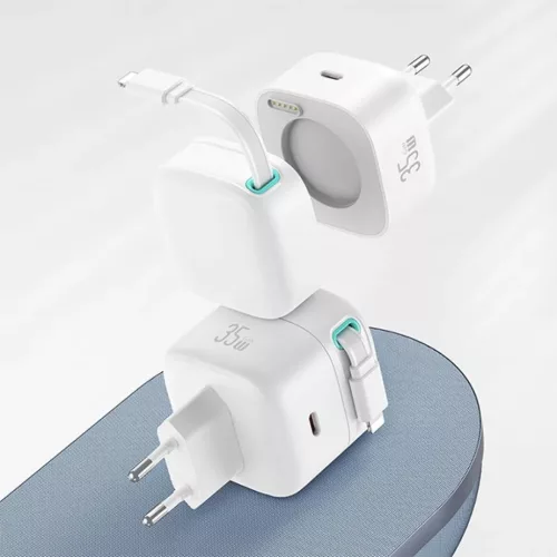 USAMS USB-C töltő adapter visszahúzható Lightning kábellel (csak -6958444907673 2 kép