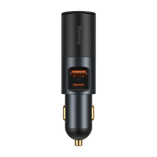 Baseus Share Together Autós szivargyújtós töltő USB / USB Type-C / 120W QC PD szürke