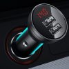 Baseus autós töltő, digitális kijelzővel 2xUSB 4.8A 24W szürke (-6953156215399 8 kép