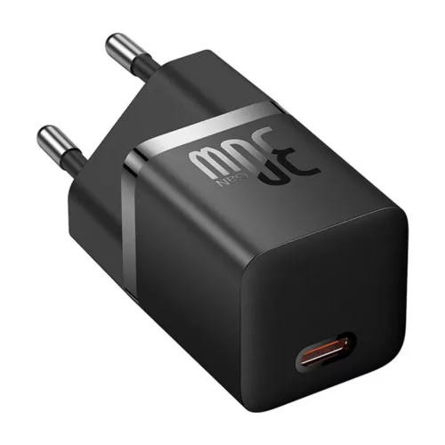 Baseus GaN5 mini USB-C hálózati töltő adapter 30W (fekete)-6932172624439 3 kép