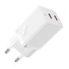  Baseus GaN5 hálózati töltő adapter 2x USB-C 40W (fehér)-6932172627911 1 kép