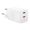  Baseus GaN5 hálózati töltő adapter 2x USB-C 40W (fehér)-6932172627911 8 kép