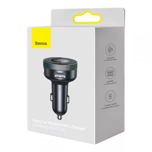 Baseus CCLH-01 2x USB szivargyújtós autós töltő és Bluetooth FM -6953156206816 8 kép