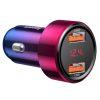 Baseus Magic szivargyújtós autós töltő 2xUSB-A 6A piros-6953156293236 2 kép