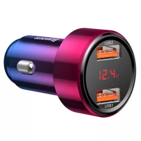 Baseus Magic szivargyújtós autós töltő 2xUSB-A 6A piros-6953156293236 2 kép