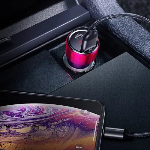 Baseus Magic szivargyújtós autós töltő 2xUSB-A 6A piros-6953156293236 9 kép