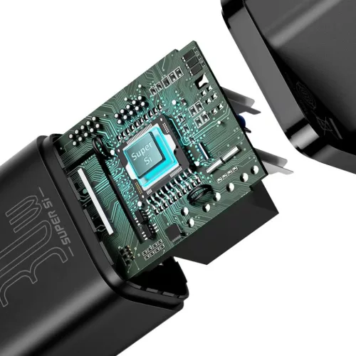 Baseus Super Si 1C fali töltő adapter Type C QC PD 30W 3A fekete-6953156205062 6 kép