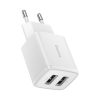 Baseus Compact hálózati töltő 2XUSB - 10.5W (CCXJ010202) fehér-6932172606916 1 kép